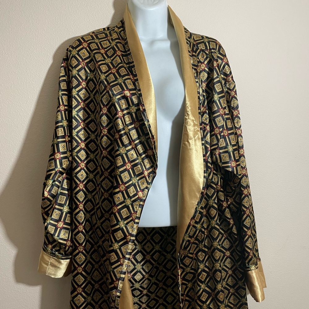 Vintage Victoria's Secret gold black Robe